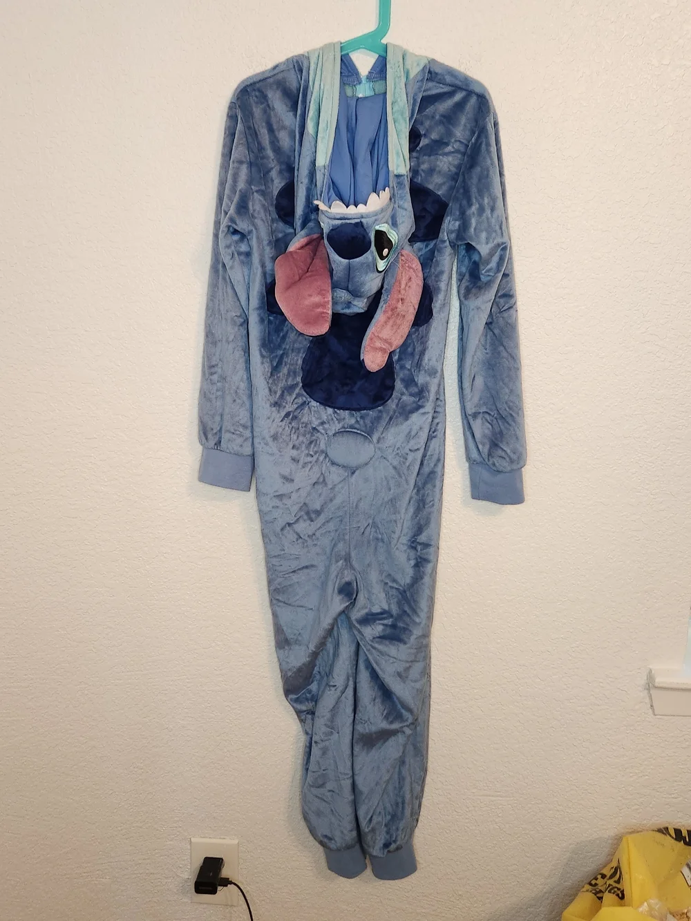 Disney Spirit Stitch Plush Hooded Onesie - Blue Character Jumpsuit Lilo youth L
